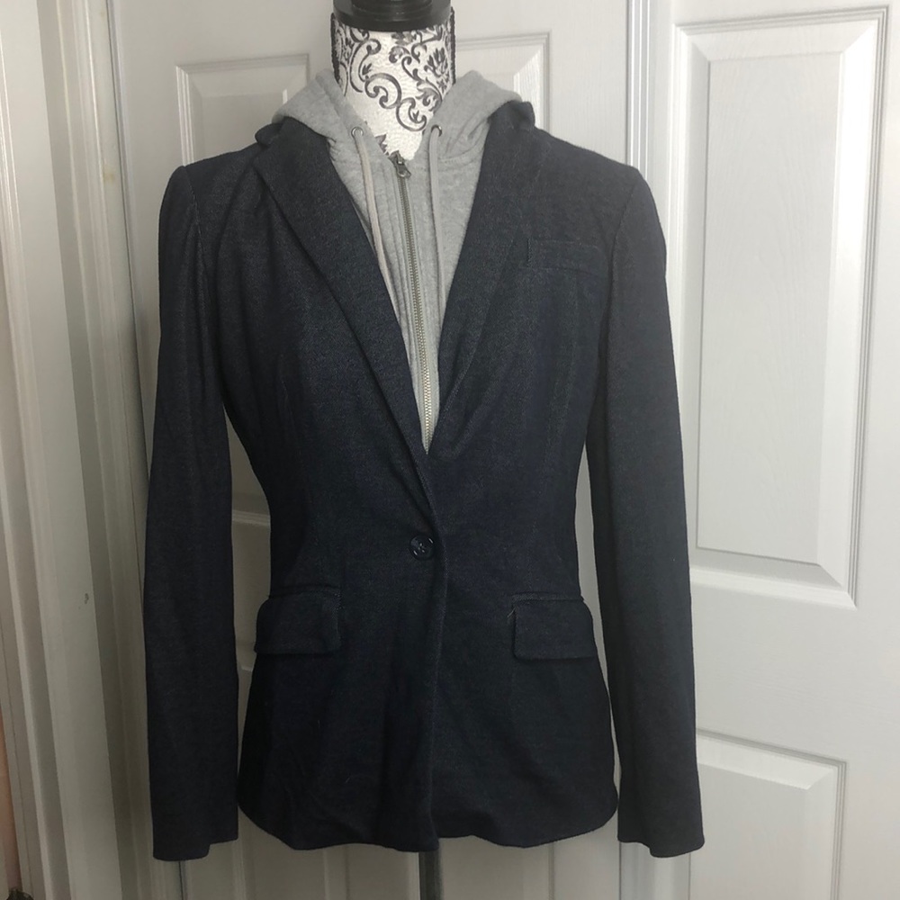 Cynthia Rowley Jean Hoodie Blazer Mock S